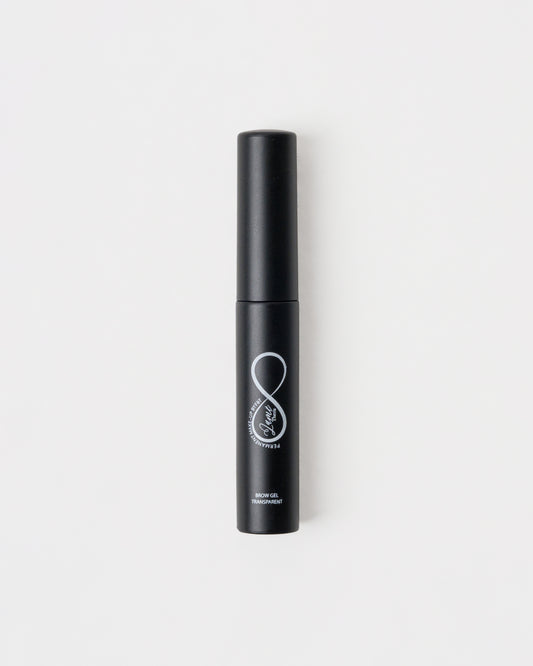 Transparent brow gel by Theris, showing the clear, smooth gel formula in a sleek tube for natural-looking brow setting.