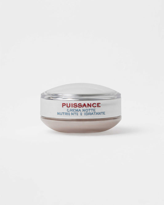 Theris Puissance Crema Notte, a luxurious night cream in a jar, designed for deep hydration and skin renewal overnight.