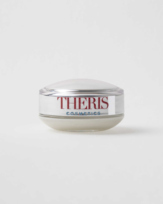 Theris Cosmetici Vitalitè day cream jar with a sleek white and gold design, showcasing the skincare product for healthy skin.