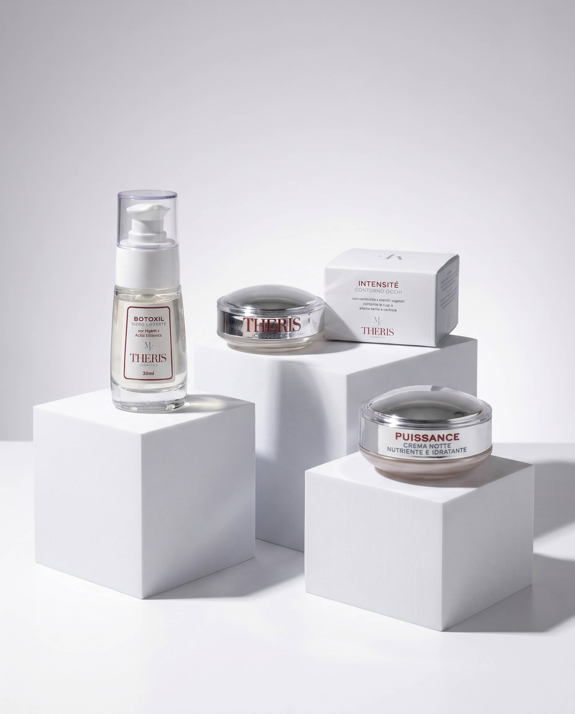 Theris Bundle Anti-age skincare set with multiple products in sleek packaging, designed to reduce signs of aging.